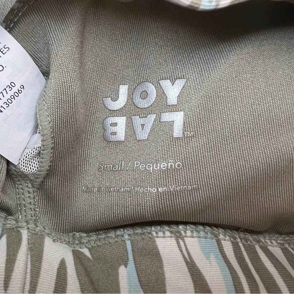 Joy Lab Green & Blue Zebra Print Racerback V Neck Sports Bra Size Small - Image 11