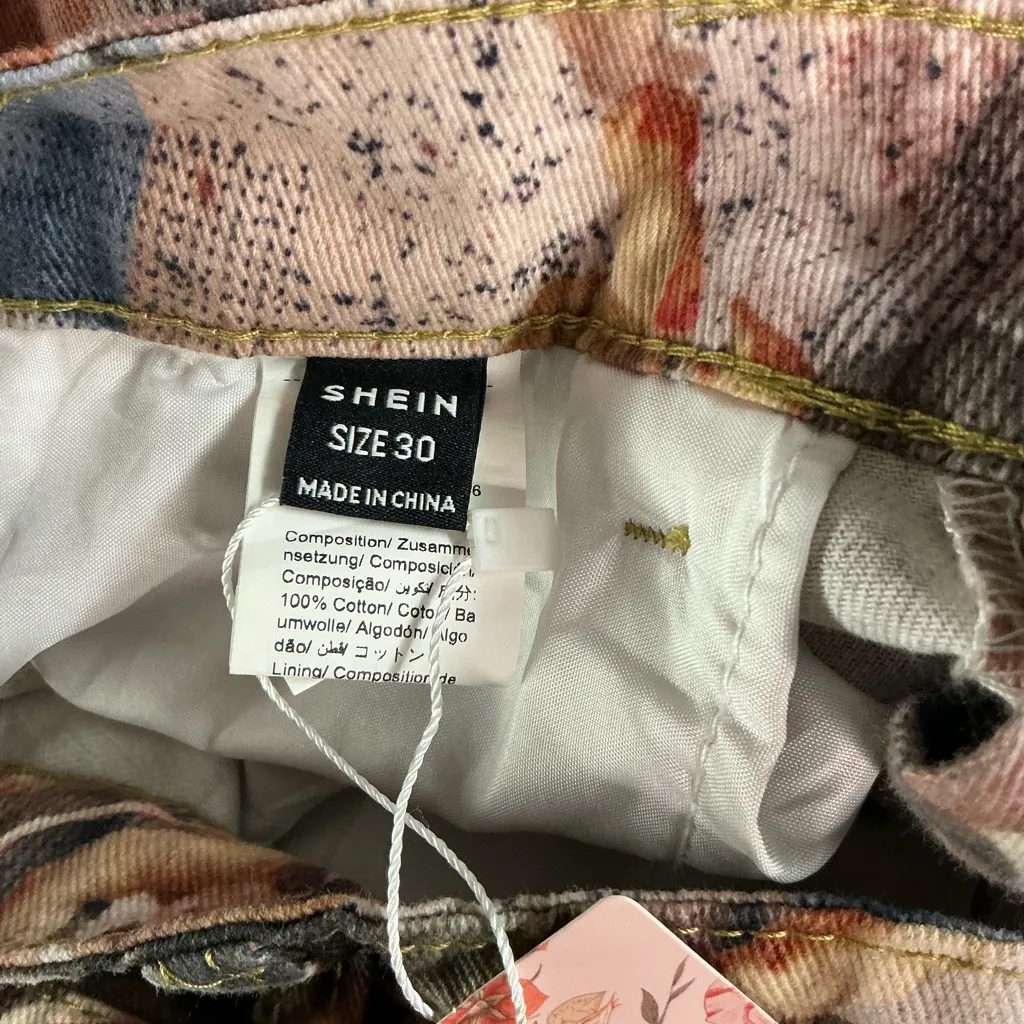 SHEIN Multicolor Artistic Print Wide Leg Jeans - Image 7