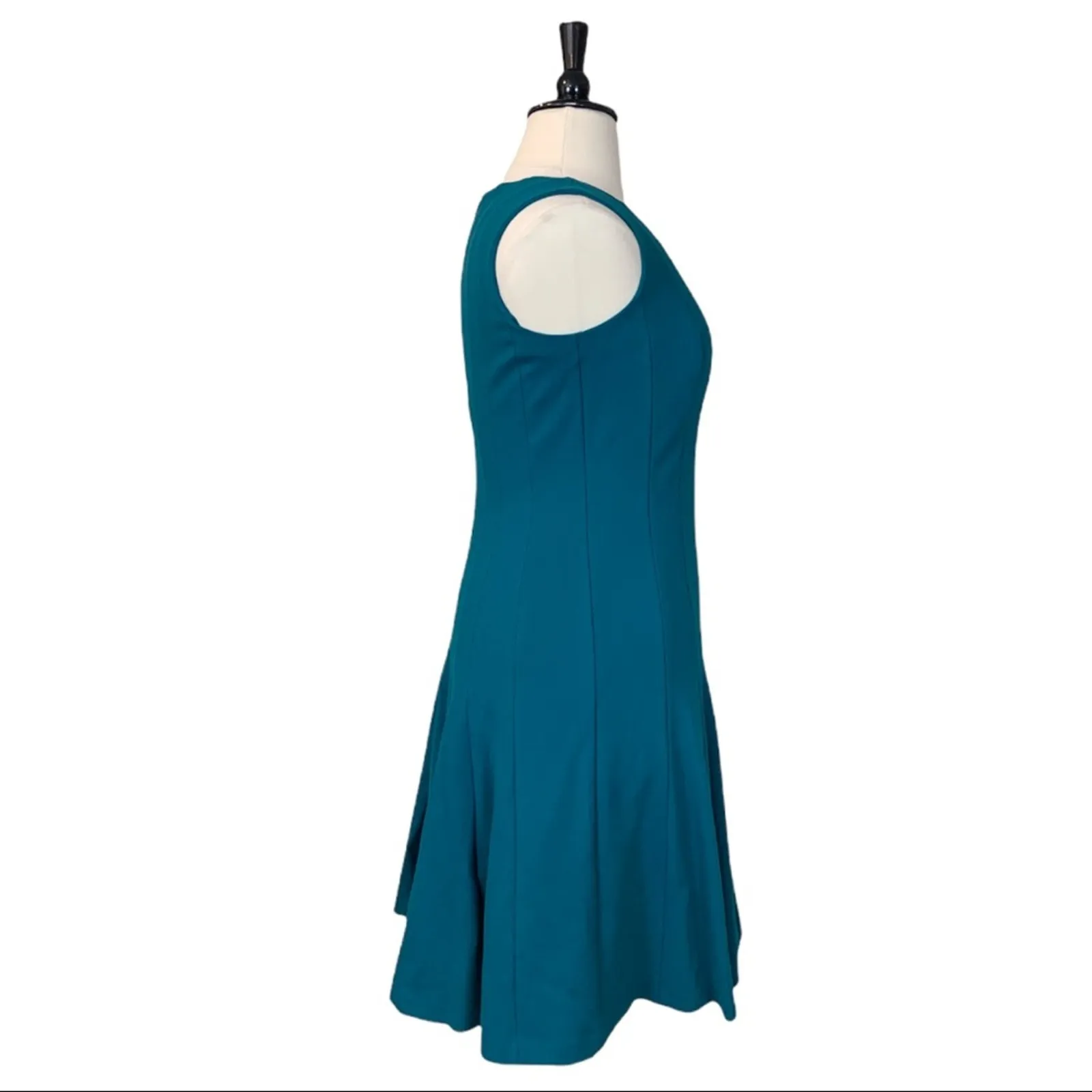 Lands’ End Teal Green/Blue Seamed Sleeveless Fit Flare Ponte Dress Size 14 - Image 3