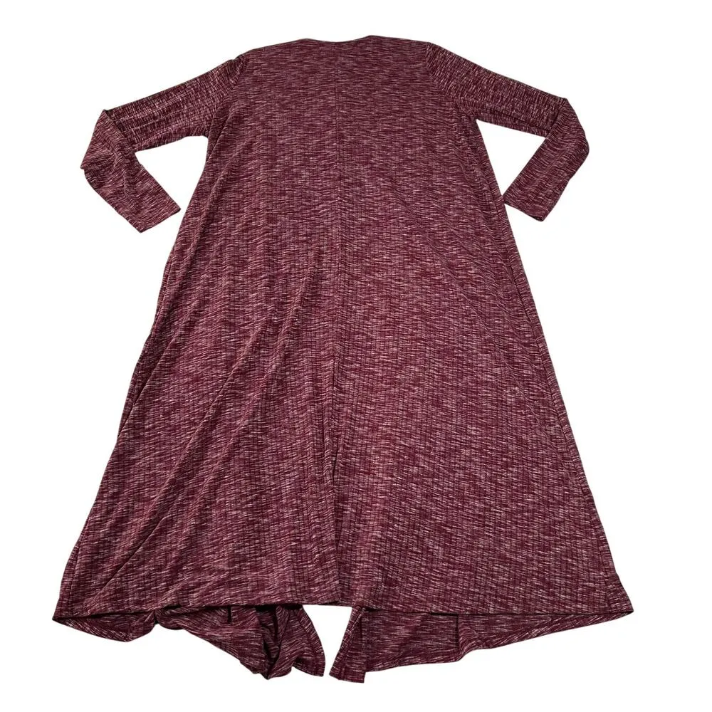 LuLaRoe Women's Long Ribbed Duster Cardigan Size Medium Pockets Casual Colorful - Image 2