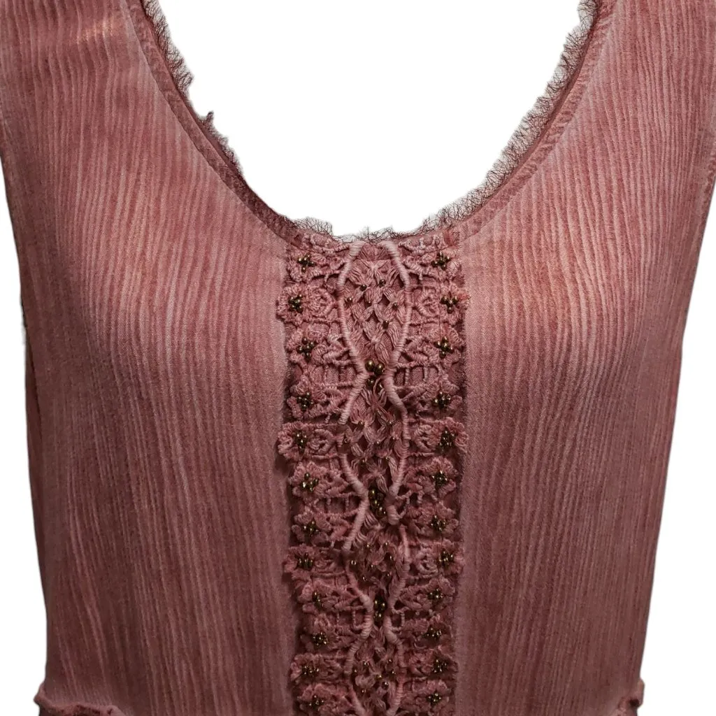 Knox Rose Womens Rusty Rose Sleeveless Dress with Embellished Bodice Medium - Image 4