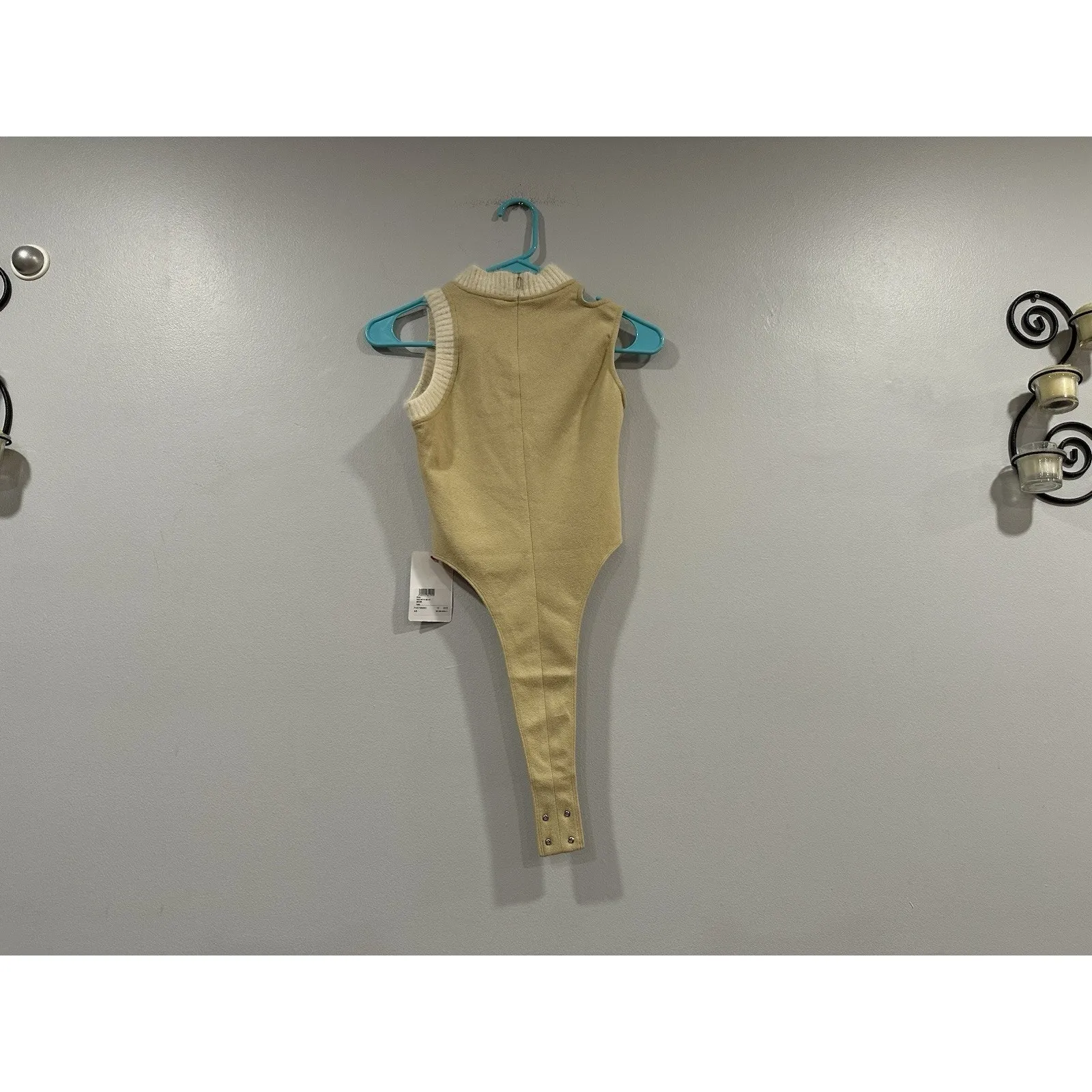 Didu Cutout Fleece Bodysuit XS in Beige NEW - Image 6