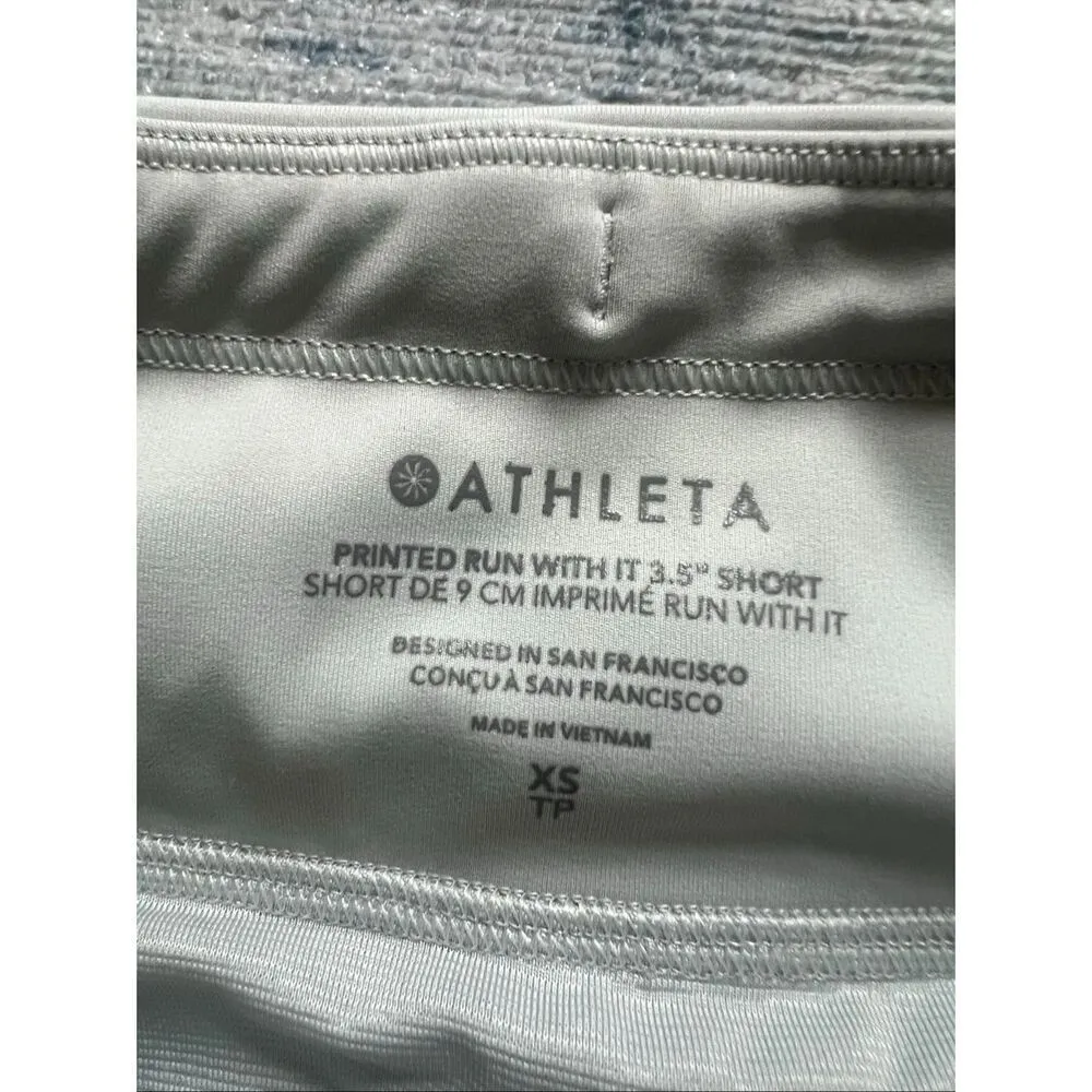 Athleta Gray Printed Run With It 3.5" Inseam Athletic Shorts XS - Image 3