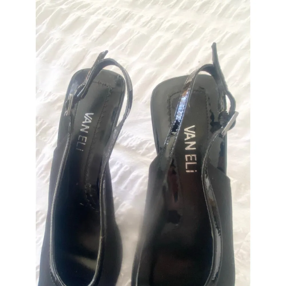 Vaneli Black Peep Toe Slingback 3”‎ Heels New Size 8 - Image 3