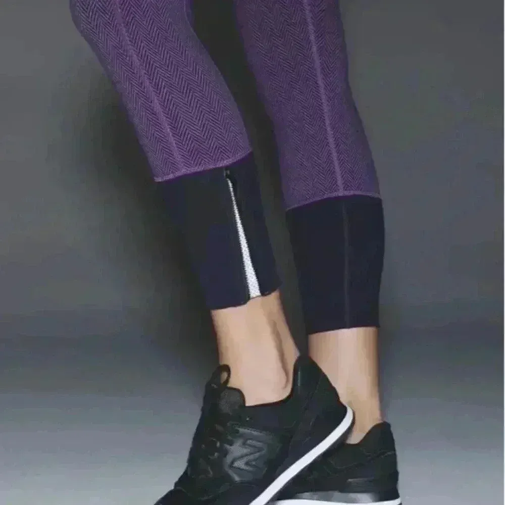 Lululemon Rebel Runner Crop Herringbone Purple 4 - Image 6