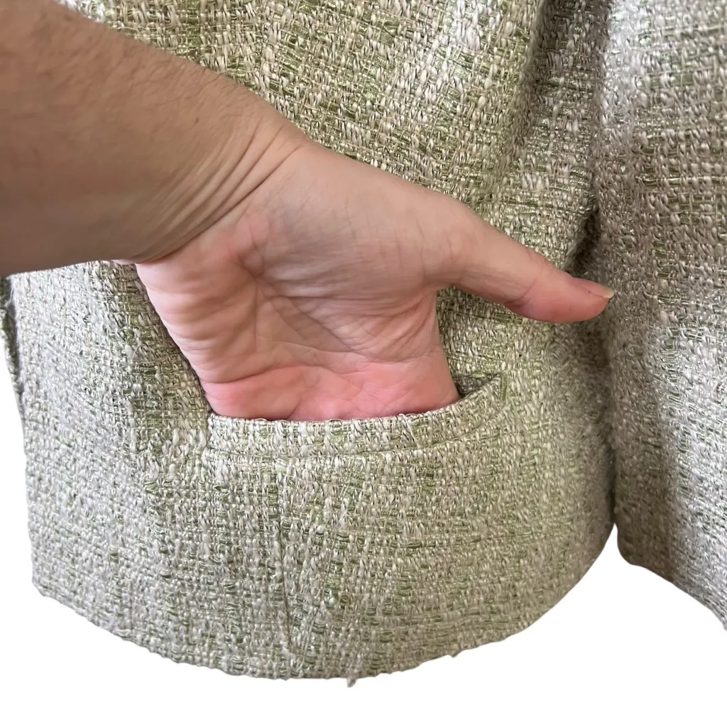 VTG Green Tweed Topper Jacket Blazer Open - Image 10