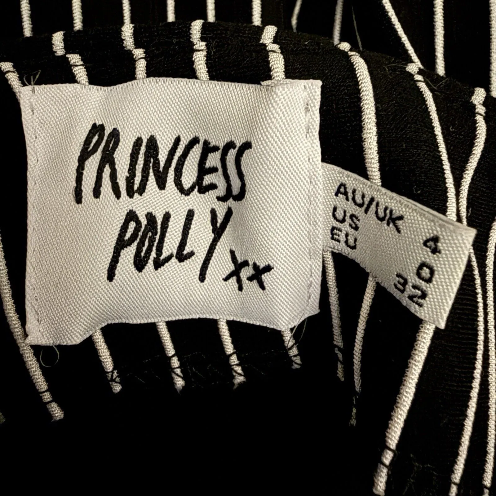 Princess Polly Black White Stripe Skinny Leg‎ Pants Jeggings Leggings Size 0 - Image 2