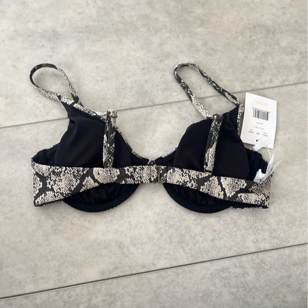 NWT Andie Swim Sicily Top Snakeskin Textured Small Underwire Cups Bikini Bra - Image 9