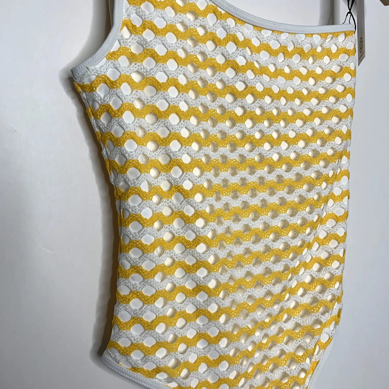 Ellejay Crochet Knit Swimsuit Womens New Yellow Size Small - Image 3