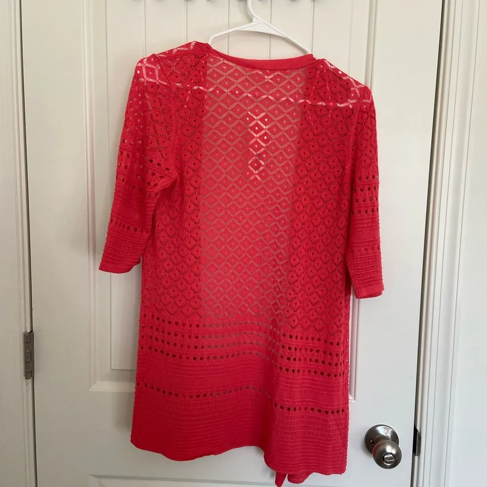 NEW Cyrus women’s pink lightweight thin knit airy cardigan 1/2 sleeve sweater XL - Image 6