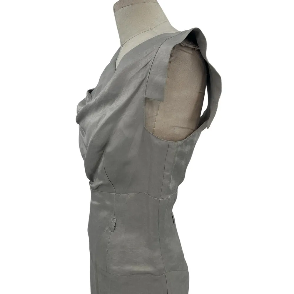 Black Halo Jackie O‎ Sheath Dress Pencil Straight Sleeveless Beige Gray Size 6 - Image 8