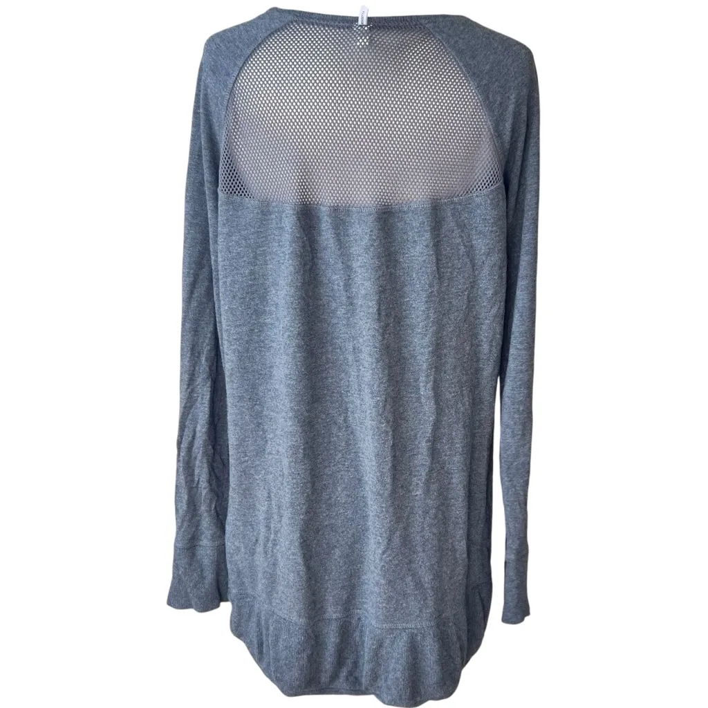 Mondetta gray open knit back long sleeve athletic shirt - Image 5