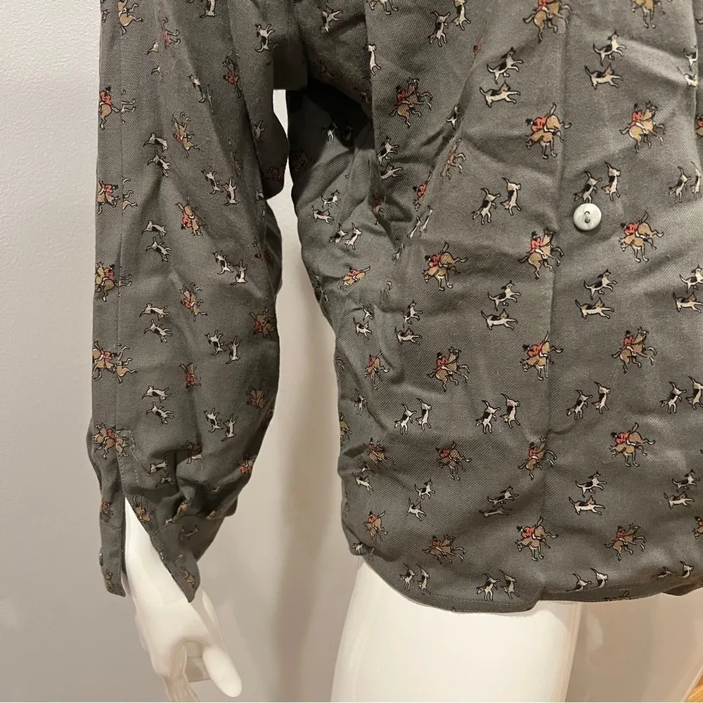 MaxMara Viyella Vintage Button Down Horse Patterned Shirt - Image 4