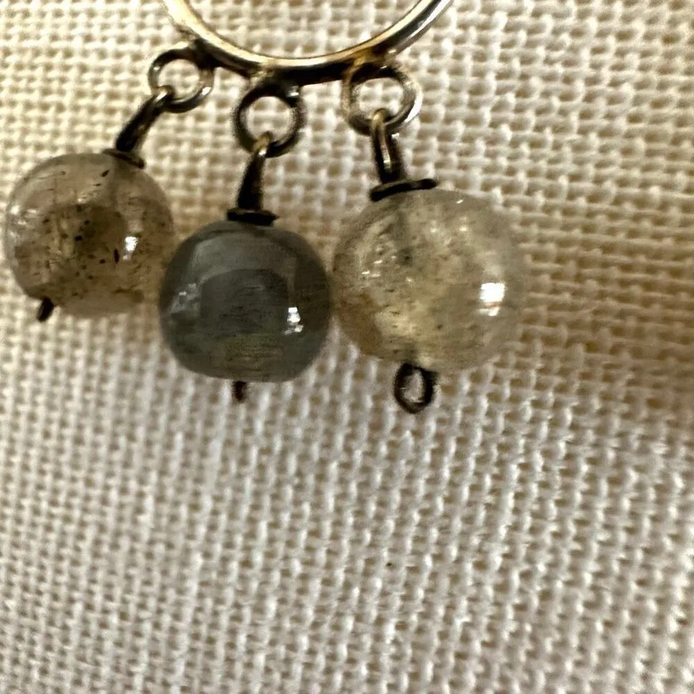 Sterling silver labradorite circle drop earrings - Image 7
