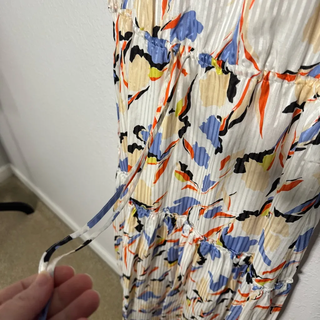 NWT Joie Huston Dress Floral Halter Abstract Floral Tiered Cotton Blend Size L - Image 6