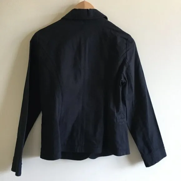 J.Jill Button Down Blazer Jacket Black Womens Size‎ 6P Petite Work - Image 2