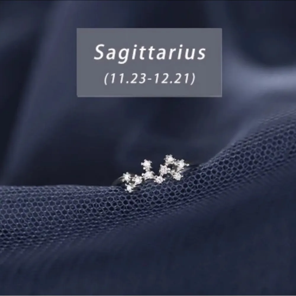 Sagittarius Zodiac Adjustable Ring Silver - Image 3