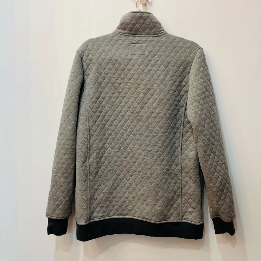 Simply Southern Tried and True Gray Quilted Puffer Pullover Women's Small - Image 4
