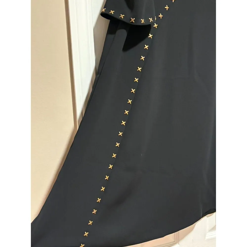 NWT. $1280 VERSACE COLLECTION COLD SHOULDER Shift Dress Black Size: M | US8 IT44 - Image 5