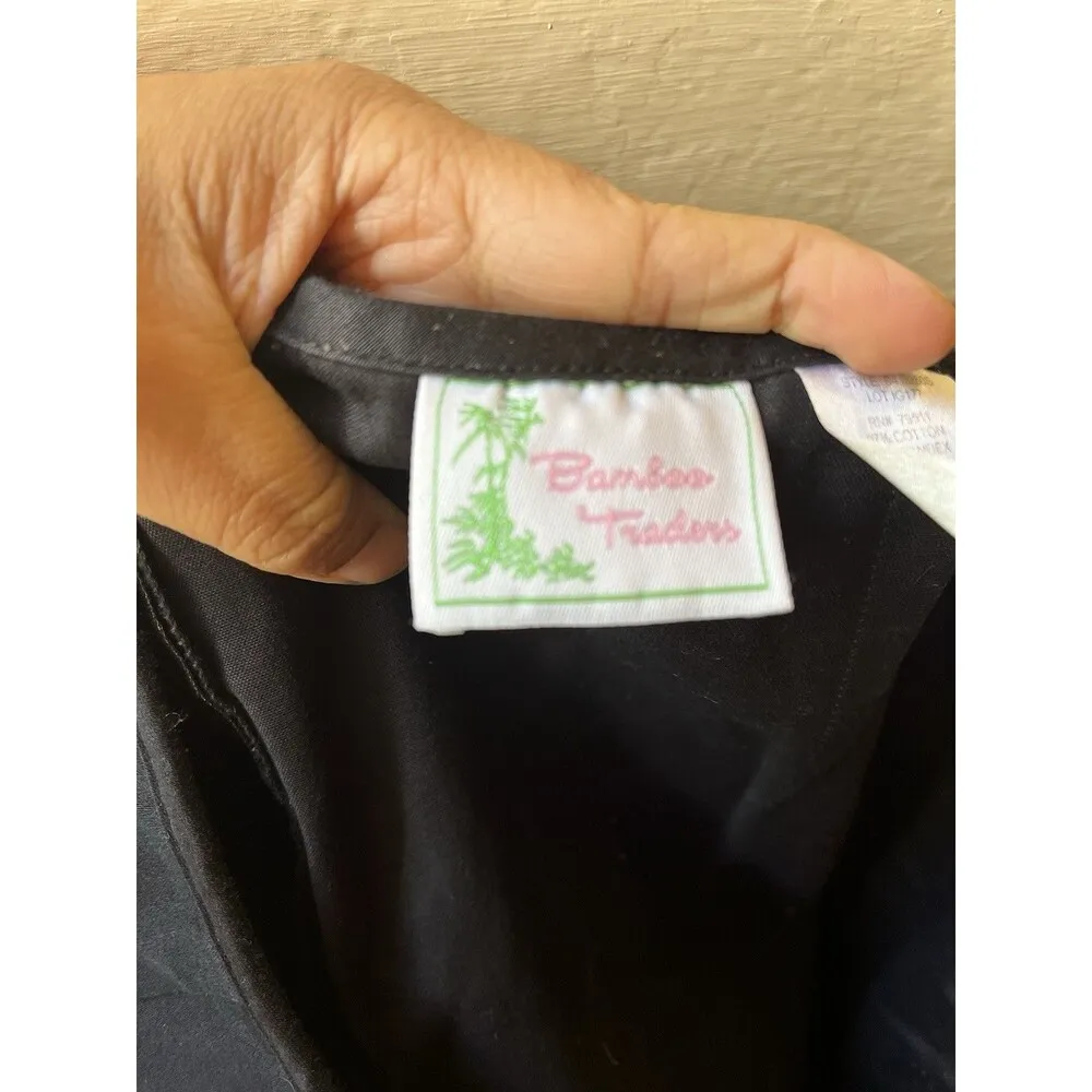 Bamboo Traders Black Colorful Pink Green Funky Boho Button Embroidered Skort 16 - Image 5