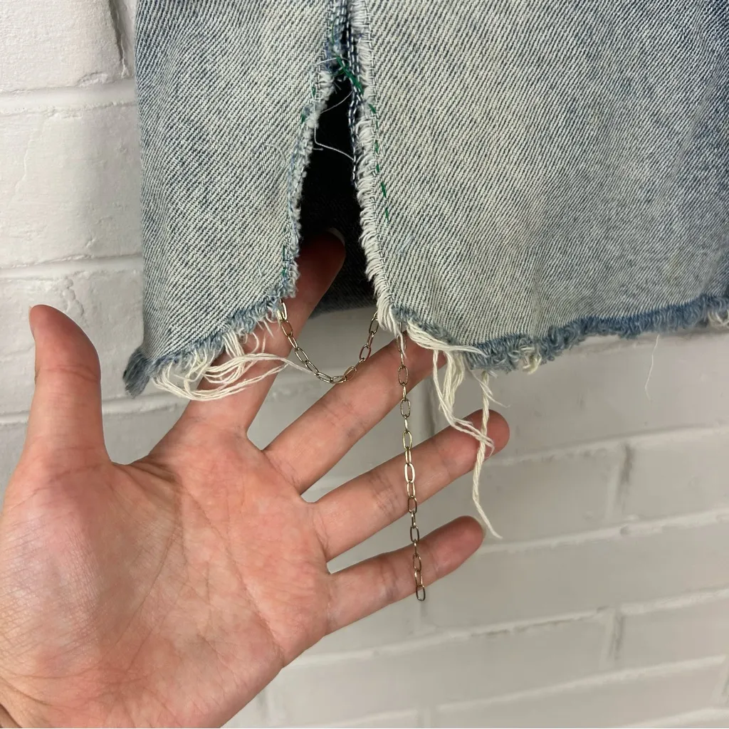 We The Free Free People Light Wash Denim Skirt Size 25 - Image 8