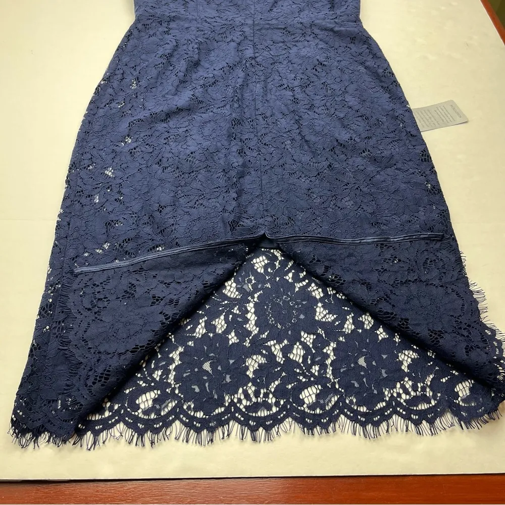 Bardot Adeline Midi Dress Lace Navy Blue Lined Sleeveless Womens SZ XL US 10 NEW - Image 12