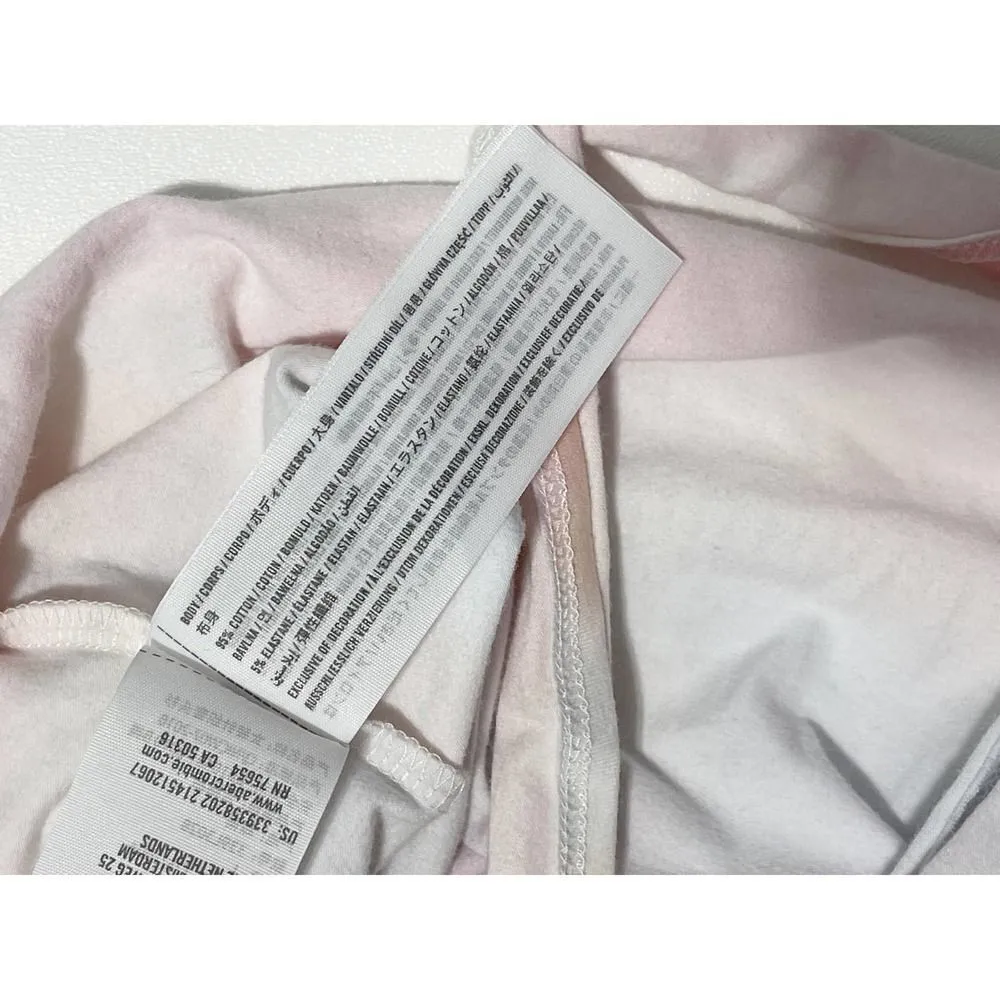 Hollister Tee Shirt Baby Tee Crop‎ Top Pastel Tie Dye Wrap Front Pink Blue Large - Image 11