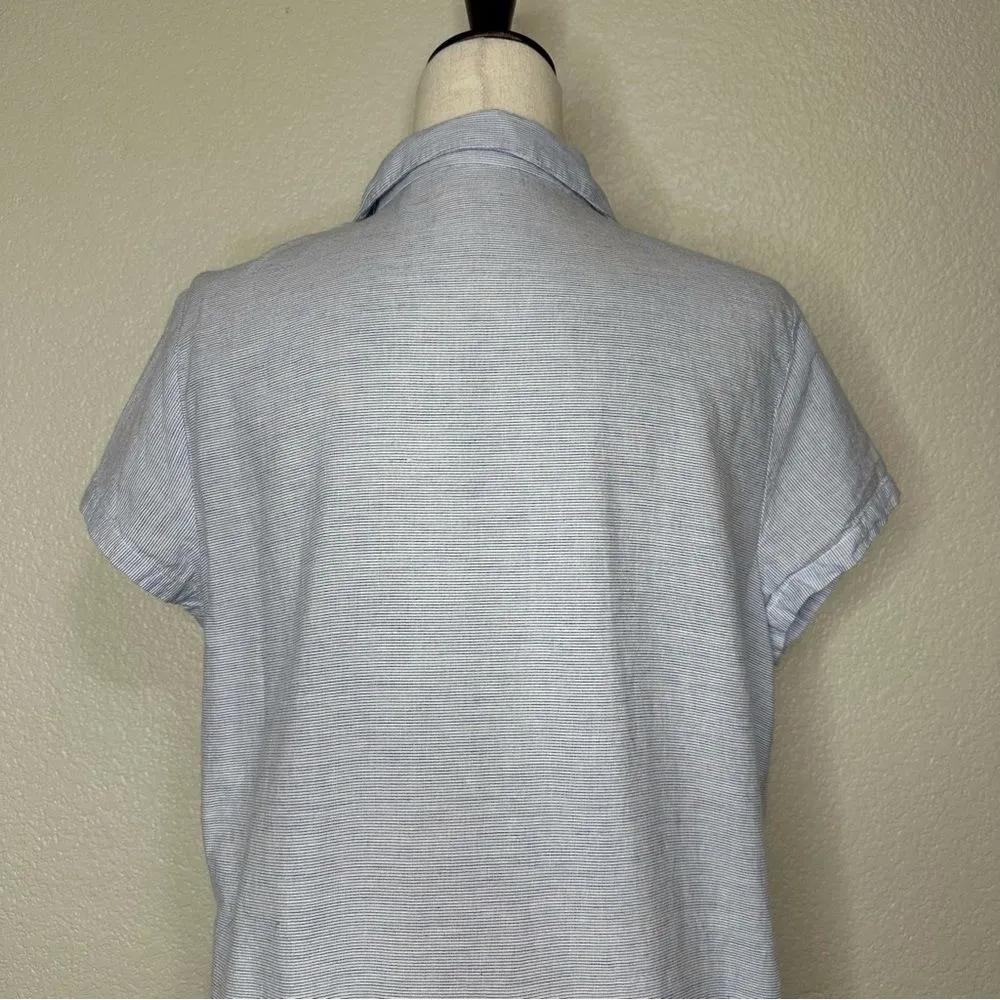 Sigrid Olsen Sleepwear 100% Cotton Eyelet Button Down Top - Image 7