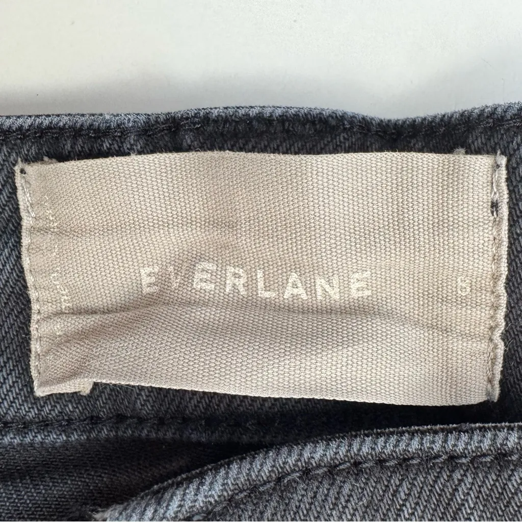 Everlane Cropped Slim Jeans 8 Short High Waist Straight Leg Dark Grey Black - Image 12