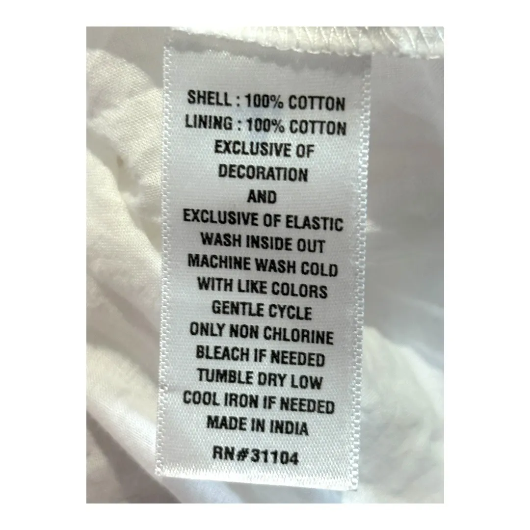 Crown‎ & Ivy Eyelet Top Smocked Ruffle White Red Cotton Women Plus Size 3X - Image 9