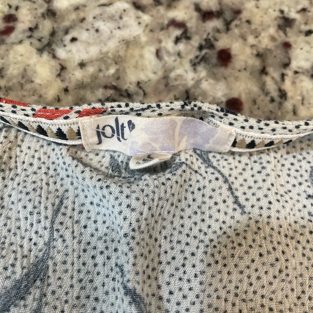 Jolt Red Floral Tie-Front Blouse - Image 2