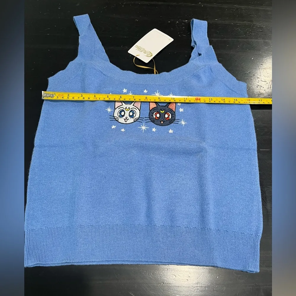 Pretty Guardian Sailor Moon Luna & Artemis Portrait Knit Tank - Image 7