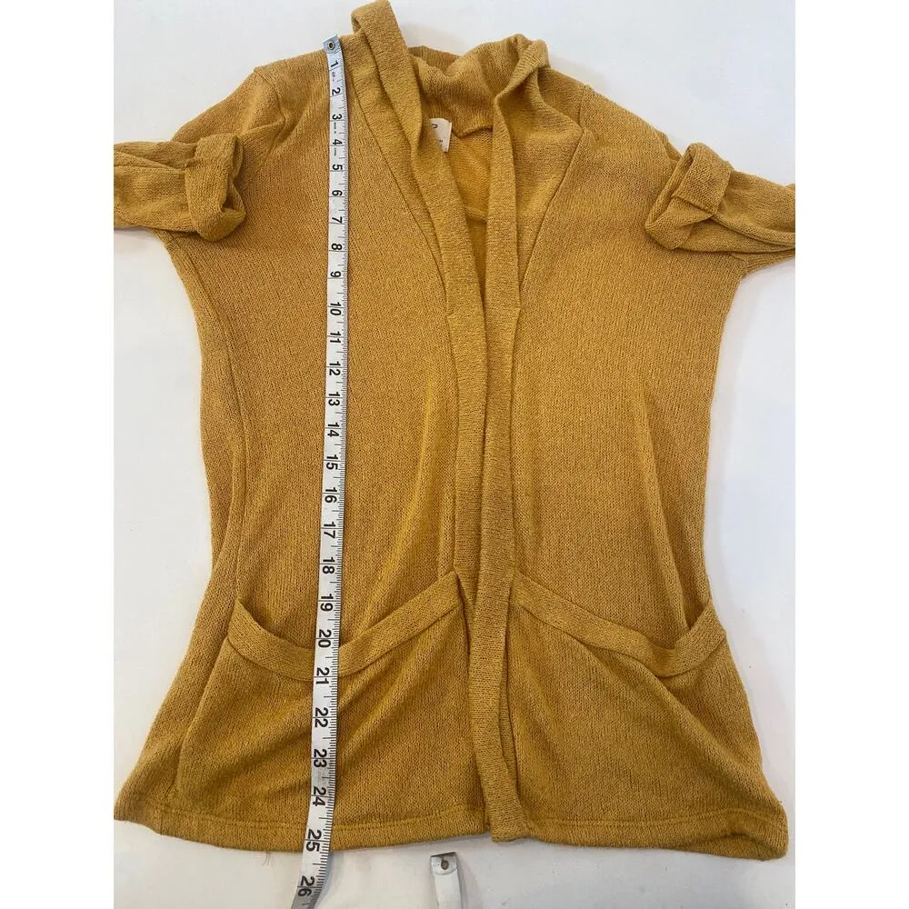 Pins and Needles Honey Mustard Golden Yellow Open Front Cardigan Sz M Light - Image 10