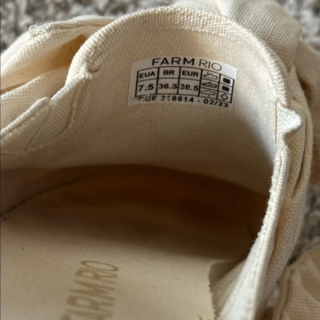 Farm Rio 7.5 Bow Mule Sneakers In Off White - Image 6