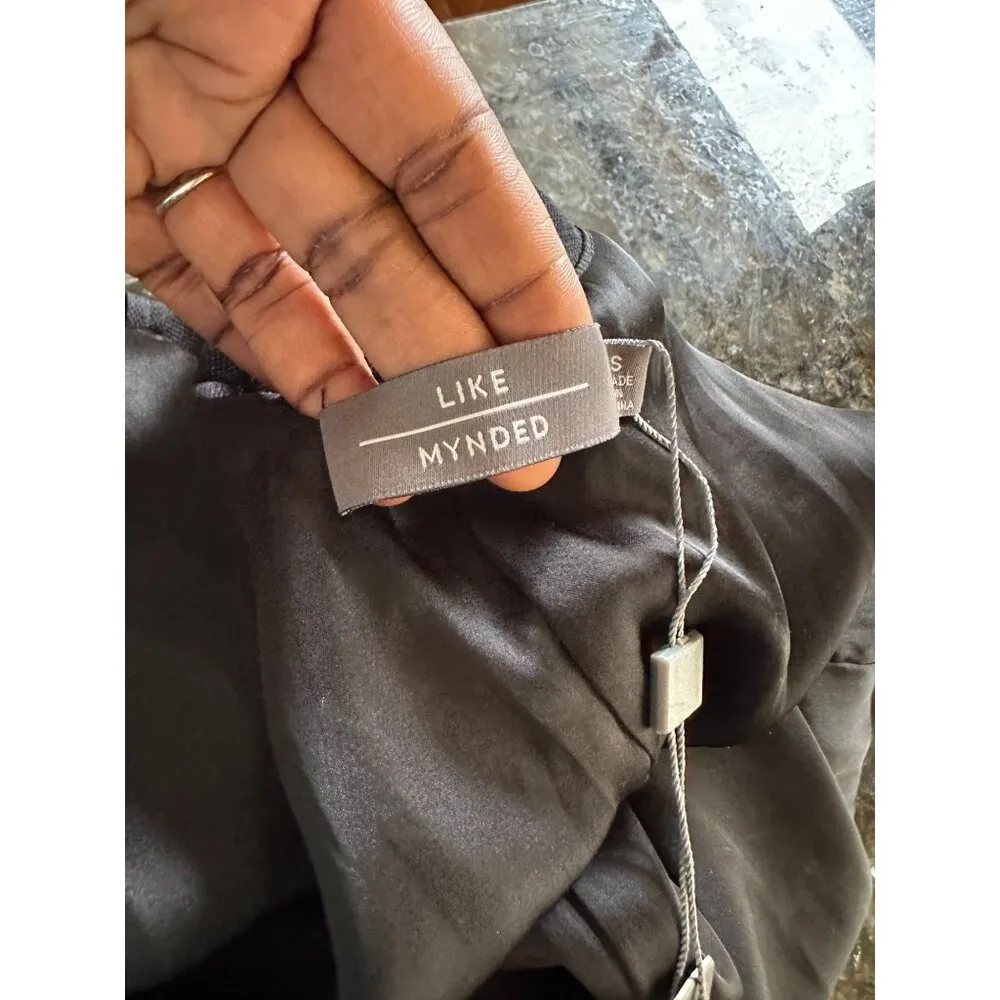 Like Mynded Nordstrom Maxi Abstract Print Dress Semi Sheer High Slit NWT Sz S - Image 11