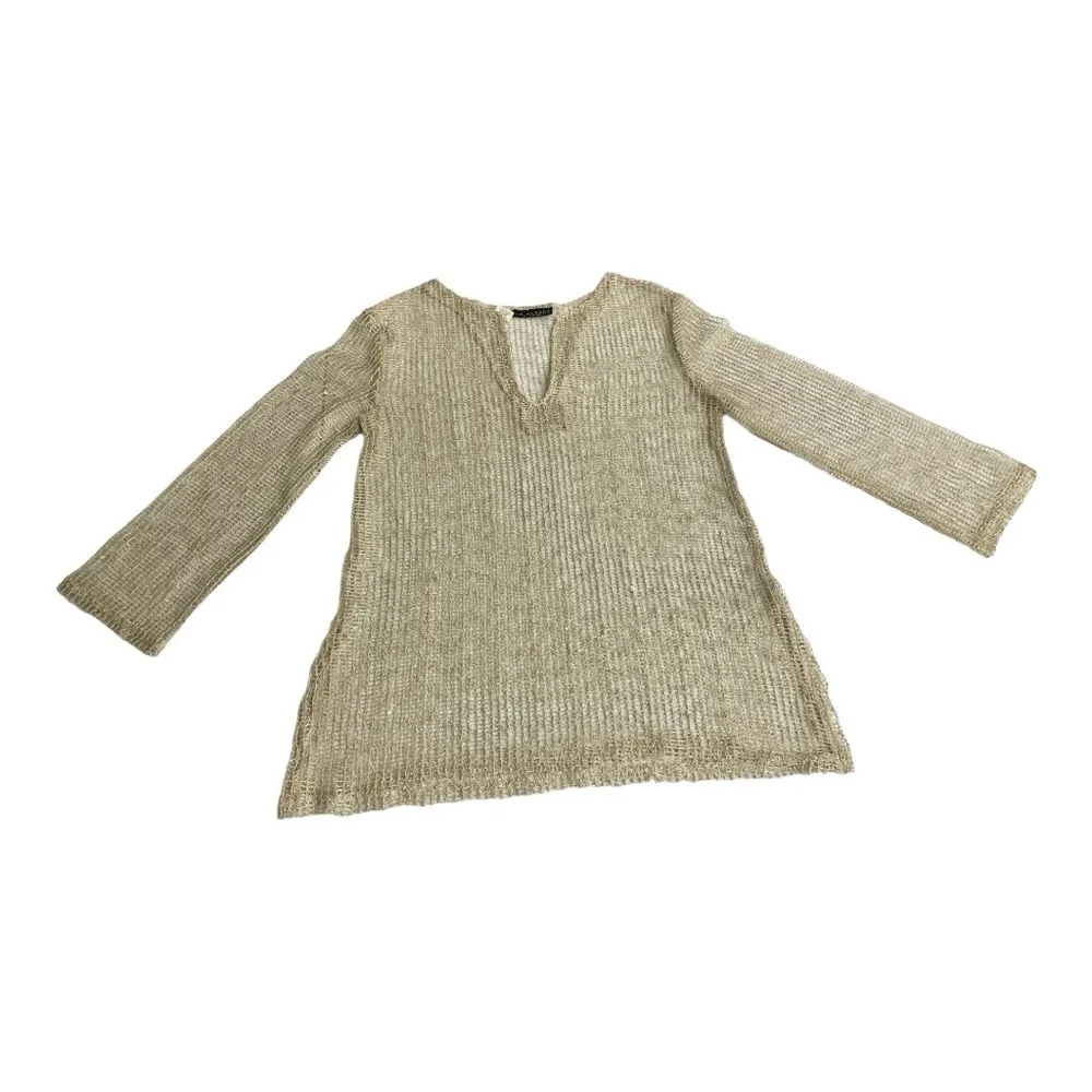 LA BLANCA By Rod Beattie Gold Mesh Net
Swim Cover Up gold color size M - Image 6