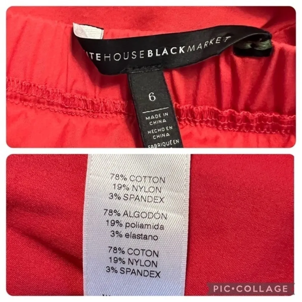 WHBM Top Off the Shoulder Tiered Sleeve 6 Red Cocktail Chic Resort Party Glam - Image 14