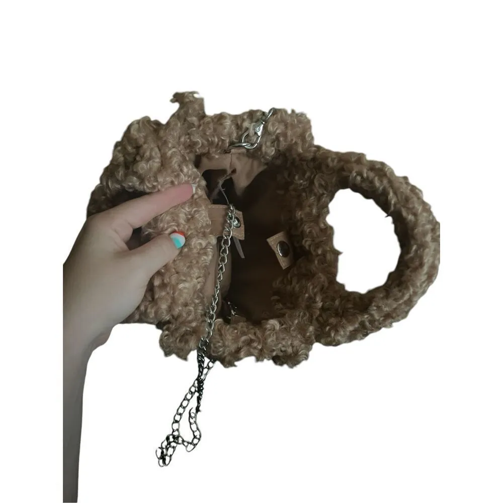 ✨BDG Serena Teddy Fleece Mini Tote Bag Sz Small✨ - Image 8