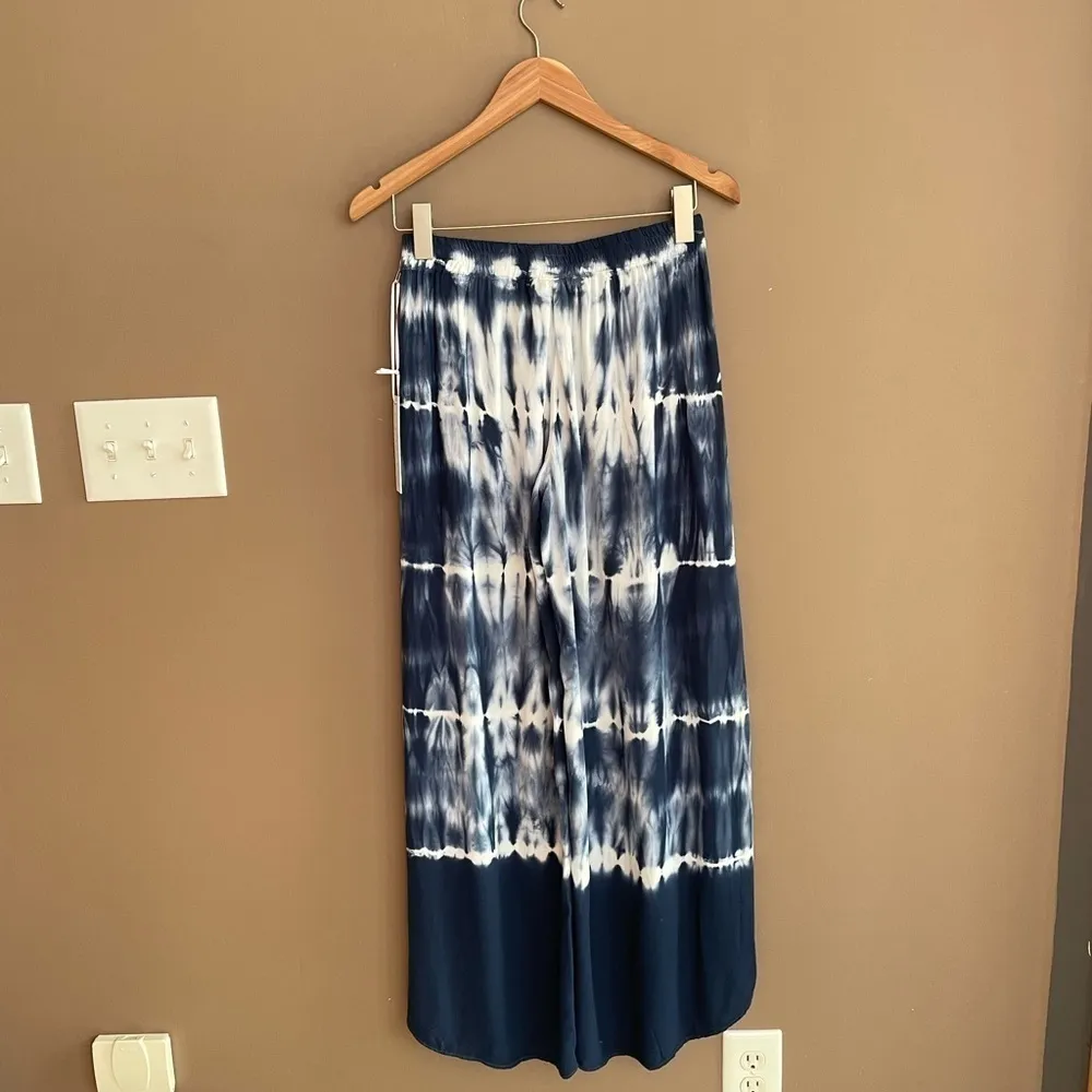 NWT Young Fabulous & Broke Palms Tie Dye Split Front Pants in Blue White Size XS - Image 4