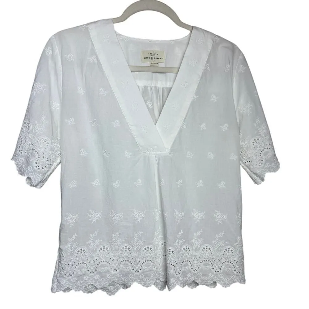Trovata Neve Shirt, Broderie Anglaise Sz. M White Size M - Image 5