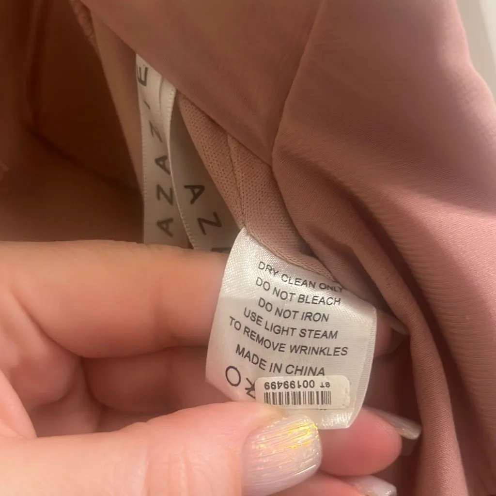 ✨Azazie Eilish Stretch Dusty Rose A-Line Pleated Stretch Chiffon Sz A2 Dress✨ - Image 11