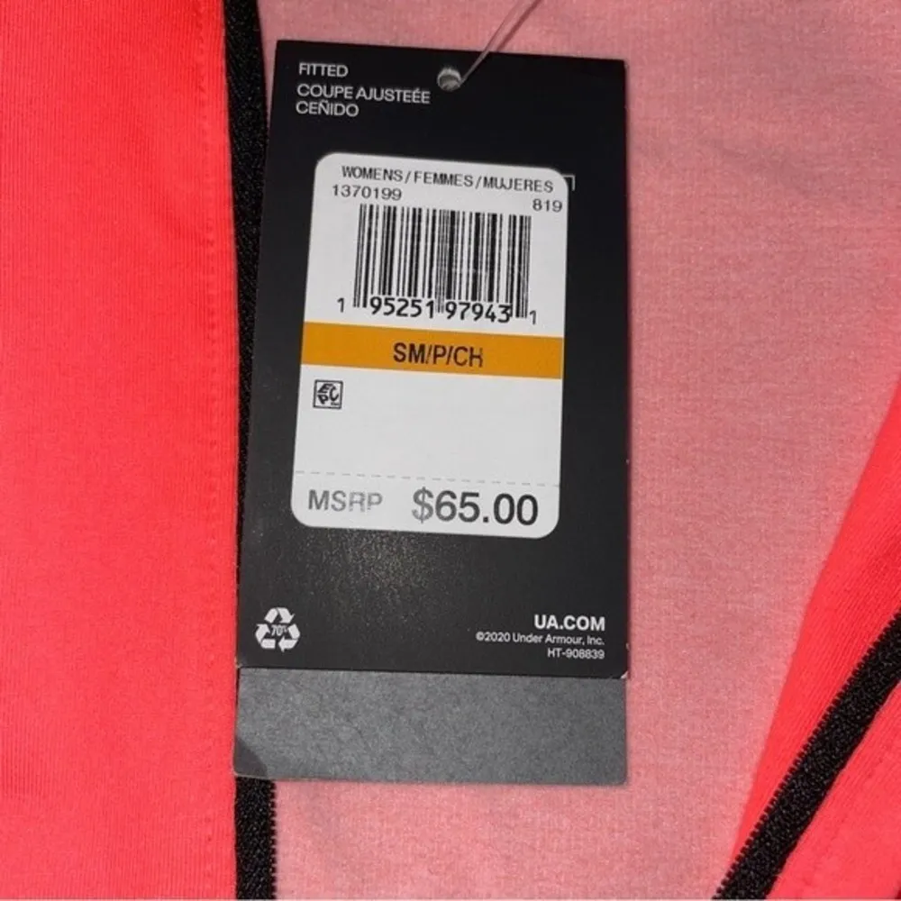 NWT Under Armour Women’s ColdGear 1/2 Zip Training Top Pink Size SMALL Thumbhole - Image 6