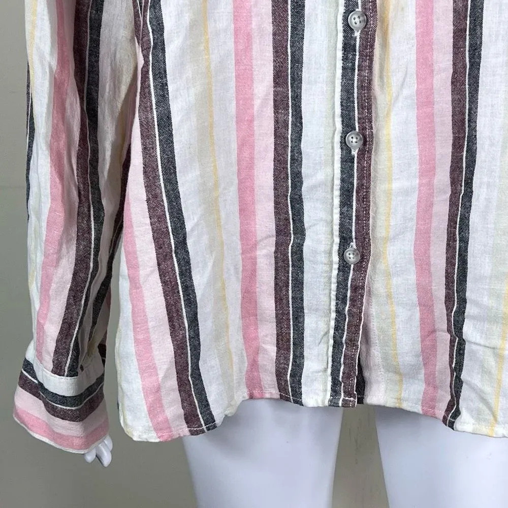 Sanctuary Linen/Rayon Mix Striped Boyfriend Shirt - Image 3