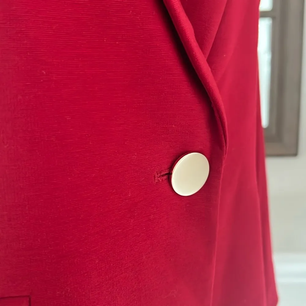 Kasper Zip Cuff Notched Collar One-Button Blazer in Red Petite Size 10, New $129 - Image 8