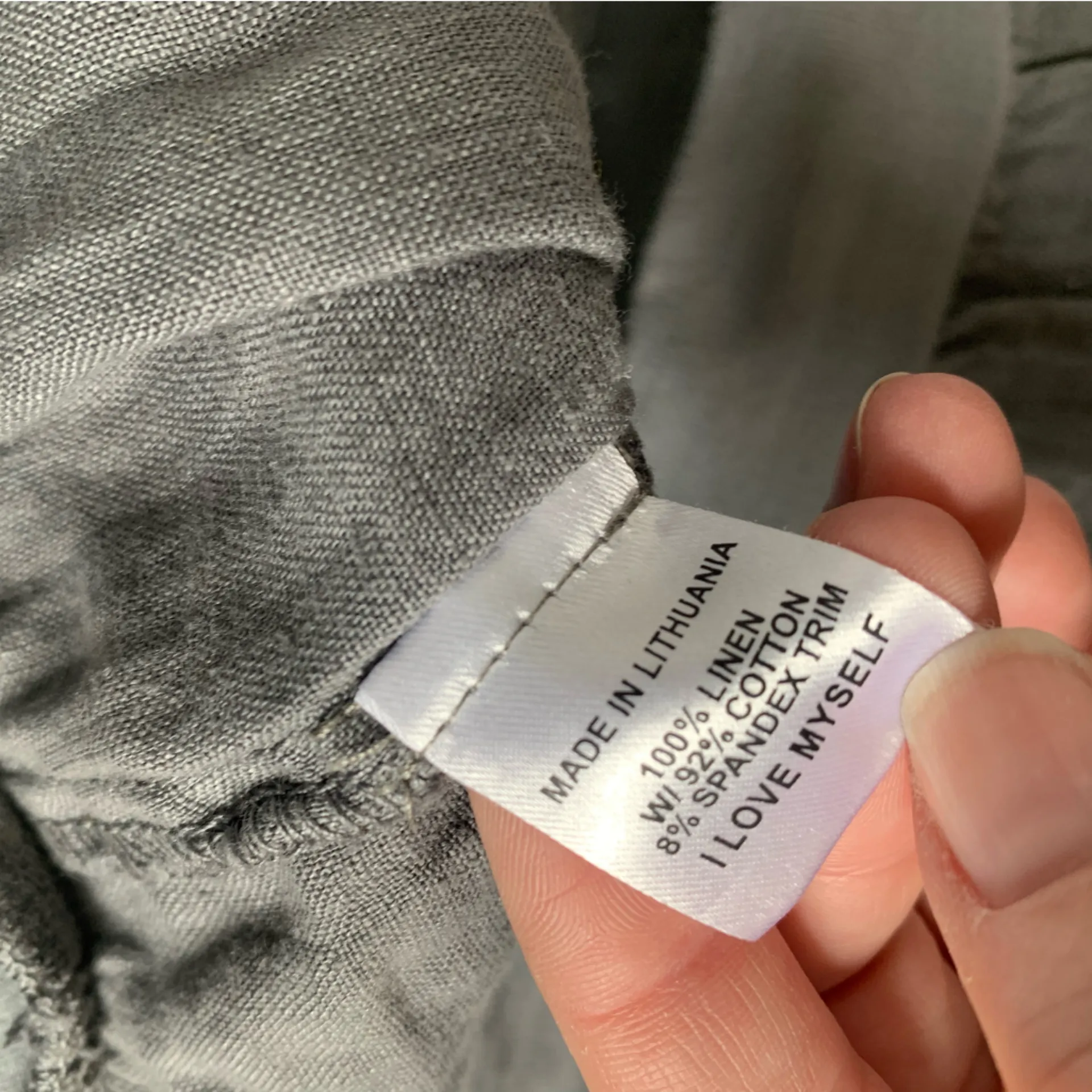 Flax Light Blue 100% Linen Wide Leg Pants L - Image 3