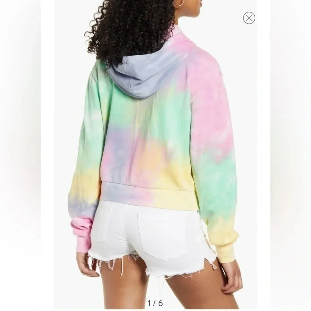 Vans Retro Skater Punk Aura Tie Dye Crop Hoodie in Aura Multi Color Size Medium - Image 5