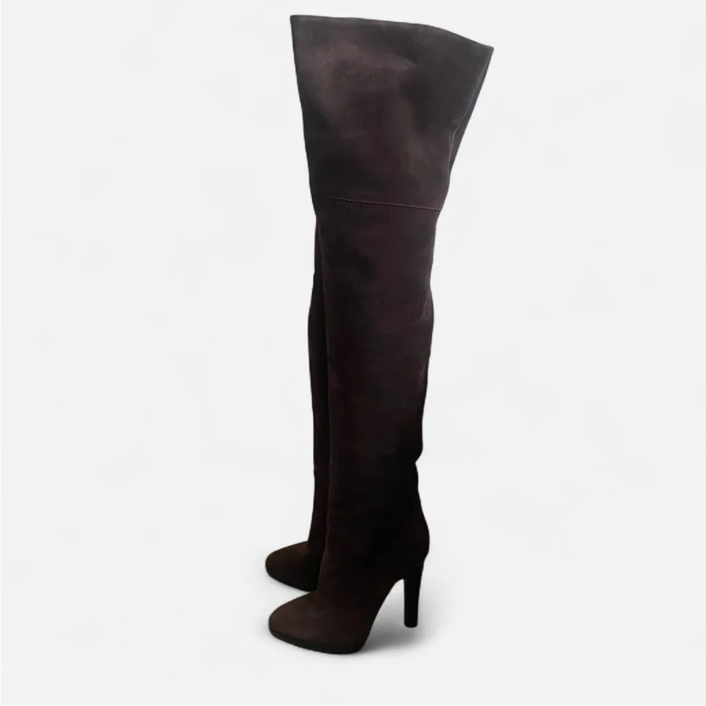 Giuseppe Zanotti Leather Suede Thigh High Stilleto Brown Boots in EU 36 US 6 - Image 2