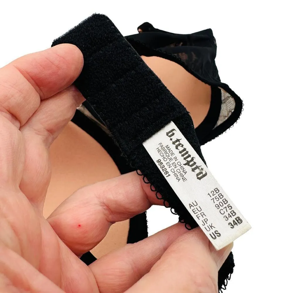 b. tempt’d Lace Black Demi Cup Bra Size 34B - Image 3