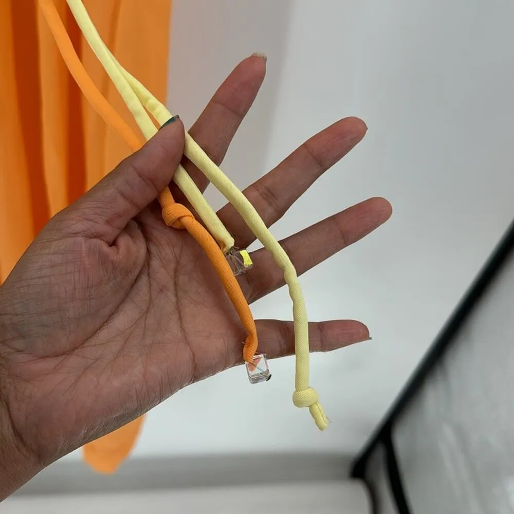 1960s Vintage Vanity Fair ROBE NIGHTGOWN Soft Nylon Sherbet Orange yellow size S - Image 9