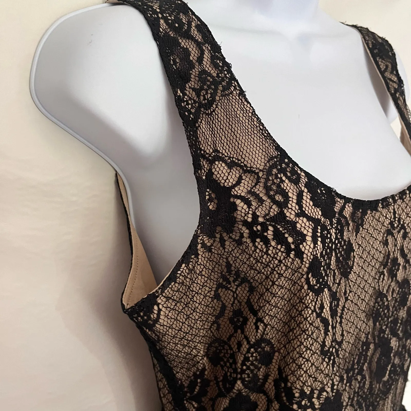 Y2K Wet Seal Lace Overlay Dress Sz L Whimsigoth Festival Ruffle Lined Party Goth - Image 3